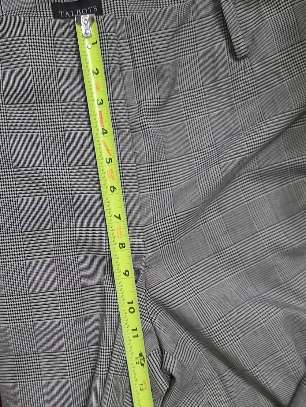 Talbots Black & White Plaid Southampton Straight Leg Pants Size 12 - Picture 9 of 9